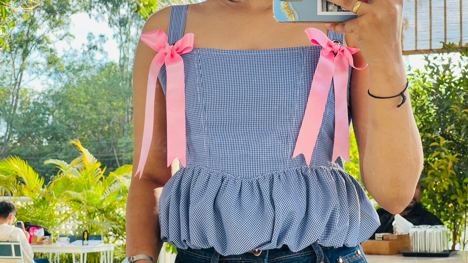 Sleeveless Bow Strap Top