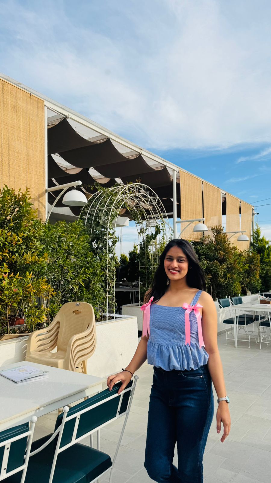 Sleeveless Bow Strap Top