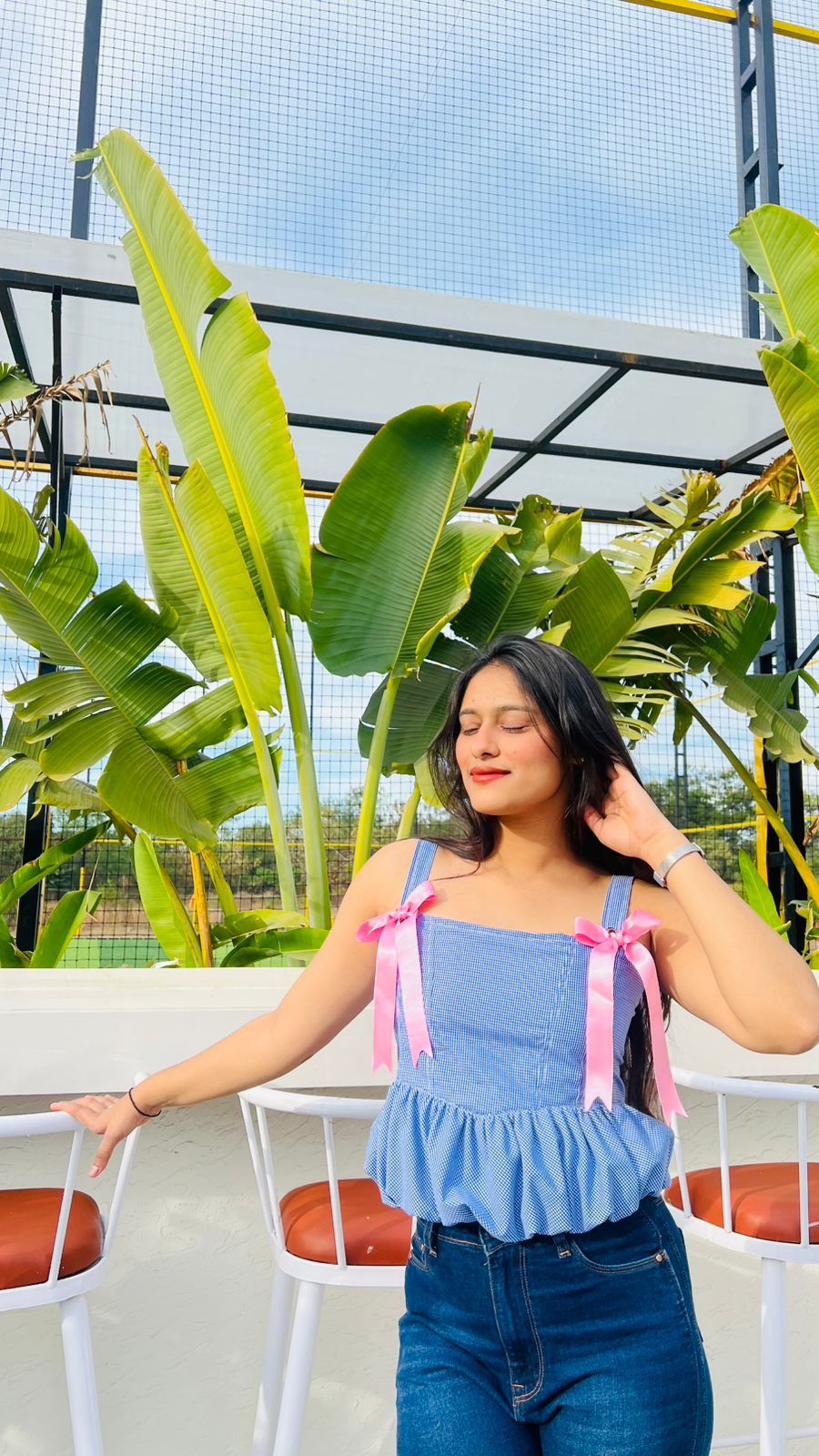 Sleeveless Bow Strap Top